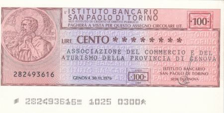 Italie 100 Lires  lIstituto Bancario San Paolo di Torino - 1976 - Gênes - Neuf