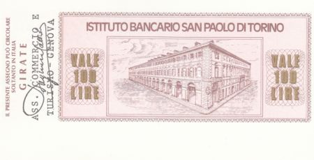 Italie 100 Lires  lIstituto Bancario San Paolo di Torino - 1976 - Gênes - Neuf