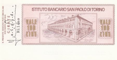 Italie 100 Lires  lIstituto Bancario San Paolo di Torino - 1977 - Milan - Neuf