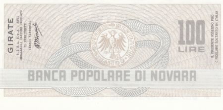 Italie 100 Lires Banca Popolare di Novara - 17-01-1977 - Neuf