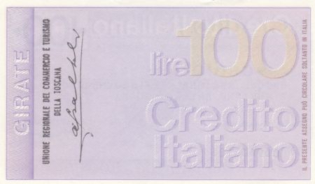 Italie 100 Lires Credito Italiano, 1976 - Toscane- Neuf