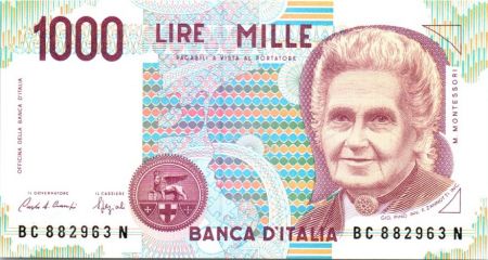 Italie 1000 Lire M. Montessori - Étudiants - 1990