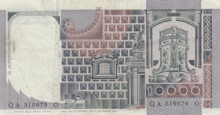 Italie 10000 Lire - 30-10-1976 - Homme, Bâtiment, architecture