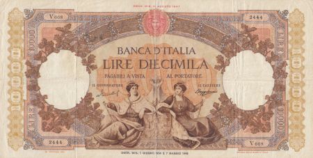 Italie 10000 Lire Venise et Gênes - 1954 - Série V.668 - TTB - P.89c