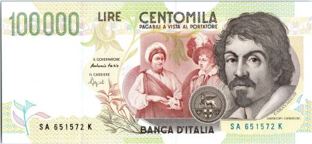 Italie 100000 Lire Caravaggio - Fruits - 06/05/1994
