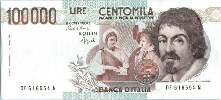 Italie 100000 Lire Caravaggio - Fruits - 1983