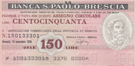 Italie 150 Lires Banca S.Paolo-Brescia - Rose - 1976 - P.NEUF