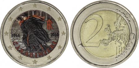 Italie 2 Euros - Carabiniers - Colorisée - 2014