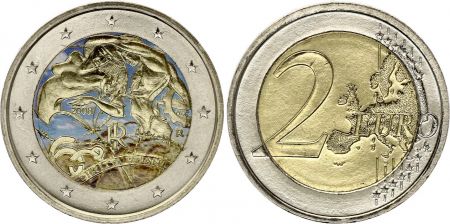 Italie 2 Euros - Droits de l\'Homme - Colorisée - 2008