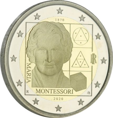 Italie 2 Euros BE Commémo. ITALIE 2020 - 150 ans de Maria Montessori