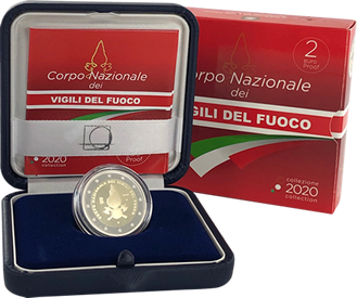 Italie 2 Euros Commémo. BE ITALIE 2020 - 80 ans du Corps des Sapeurs Pompiers