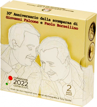 Italie 2 Euros Commémo. BE ITALIE 2022 - 30 ans de la mort des juges Falcone et Borsellino