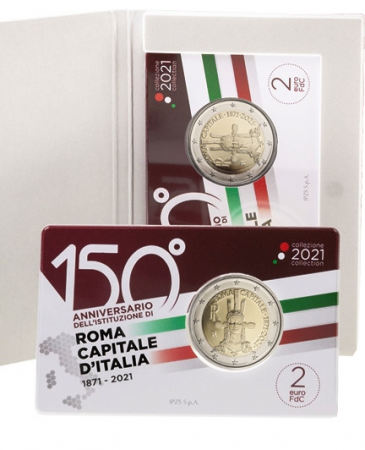 Italie 2 Euros Commémo. BU (coincard) ITALIE 2021 - 150 ans de Rome Capitale de l\'Italie