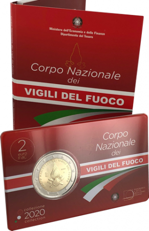 Italie 2 Euros Commémo. BU ITALIE 2020 - 80 ans du Corps des Sapeurs Pompiers