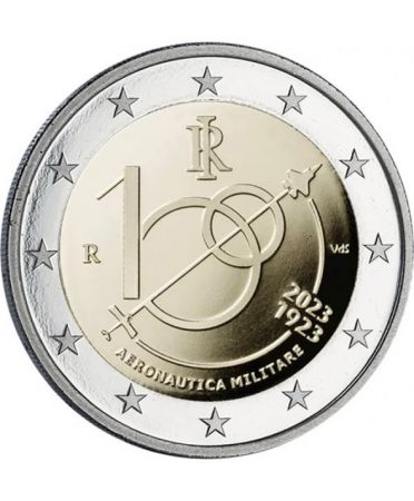 Italie 2 Euros Commémo. BU ITALIE 2023 - 100 ans de l\'armée de l\'air Italienne