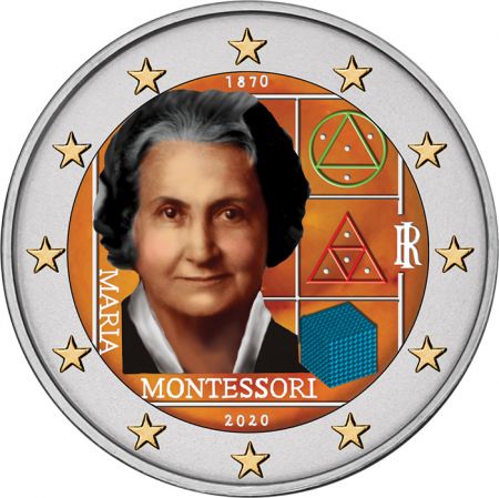 Italie 2 Euros Commémo. COULEUR ITALIE 2020 - 150 ans de Maria Montessori