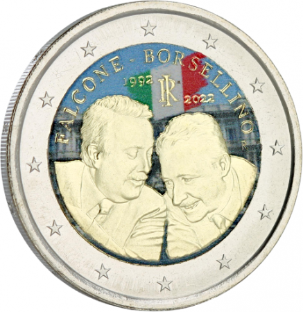 Italie 2 Euros Commémo. COULEUR ITALIE 2022 - 30 ans de la mort des juges Falcone et Borsellino