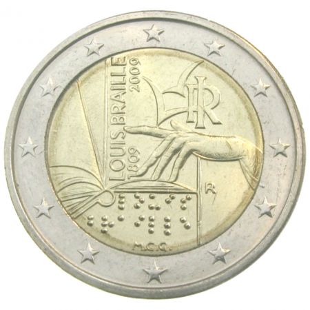 Italie 2 Euros Commémo. ITALIE 2009 - Louis Braille
