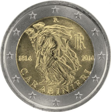 Italie 2 Euros Commémo. ITALIE 2014 - Carabiniers