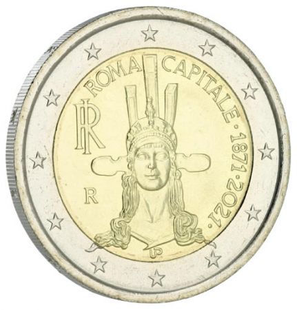 Italie 2 Euros Commémo. ITALIE 2021 - 150 ans de Rome Capitale de l\'Italie