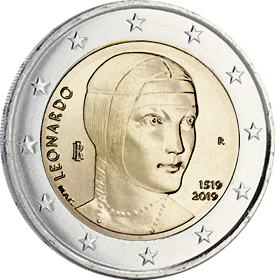 Italie 2 Euros Commémo. UNC ITALIE 2019 - 500 ans Mort de Léonard de Vinci
