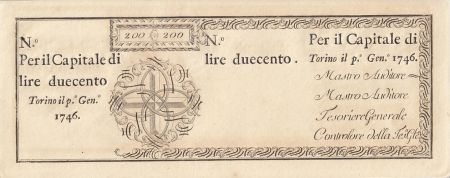 Italie 200 Lire Régie Finanze-Torino - 1746 remainder