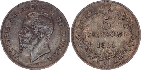 Italie 5 Centesimi Victor Emmanuel II - 1861