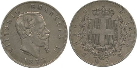Italie 5 Lire Victor Emmanuel II - 1873