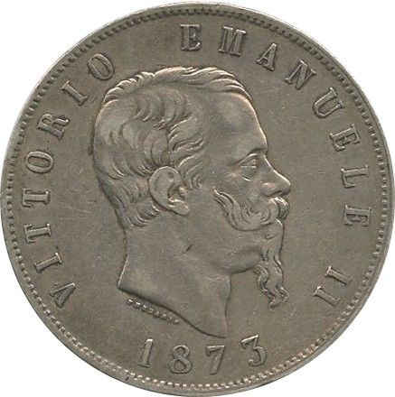 Italie 5 Lire Victor Emmanuel II - 1873