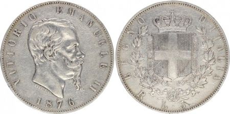 Italie 5 Lire Victor Emmanuel II - 1876