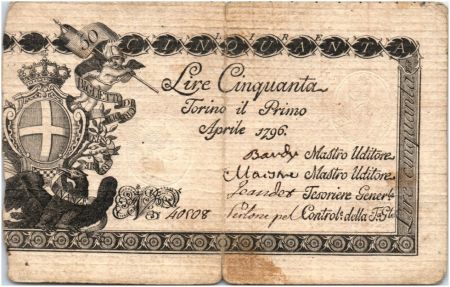 Italie 50 Lire Aigle et Armoiries - 01-04-1796 - 40508
