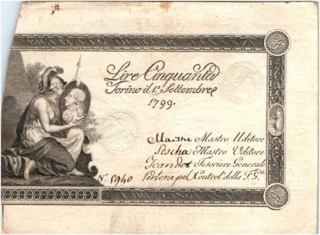 Italie 50 Lire Femme casquée, portrait - 1799 - 5940