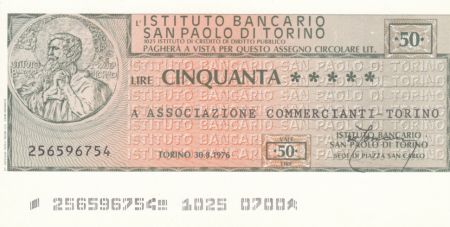 Italie 50 Lires Istituto Bancario San Paolo di Torino - 1976 - Neuf