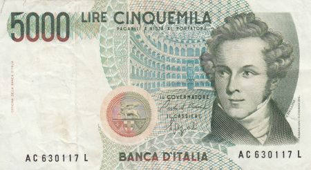 Italie 5000 Lire - 04-01-1985 - V. Bellini, opéra - Série AC