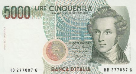 Italie 5000 Lire - 04-01-1985 - V. Bellini, opéra - Série HB