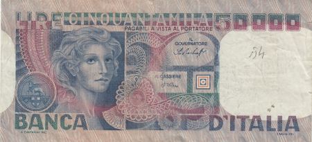 Italie 50000 Lire - 10-06-1977 - Femme, Architecture