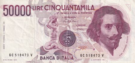 Italie 50000 Lire - G.L. Bernini - Statue - 1984 - TTB - P.113a