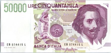 Italie 50000 Lire G.L. Bernini - statue - 1992