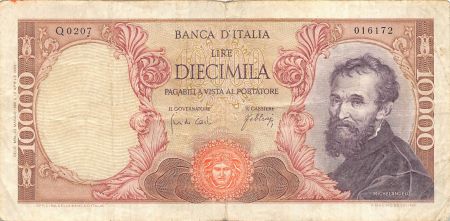 Italie ITALIE  MICHEL-ANGE - 10000 LIRE 1966