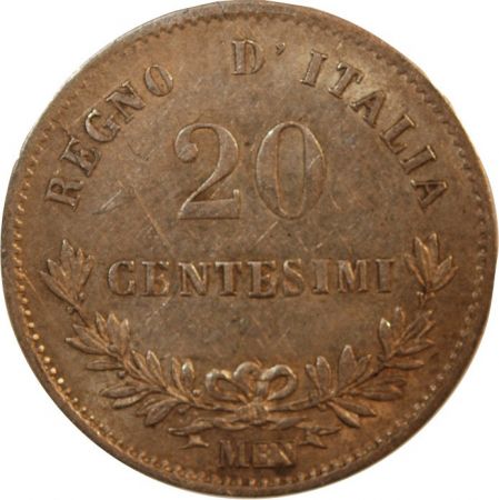 Italie ITALIE  VICTOR EMMANUEL II - 20 CENTESIMI ARGENT 1863 M MILAN