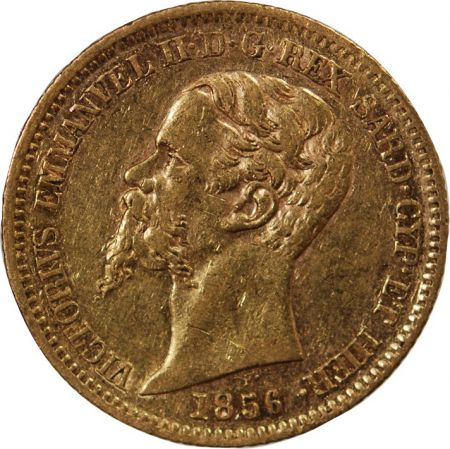 Italie ITALIE  VICTOR EMMANUEL II - 20 LIRE OR 1856 GÊNES