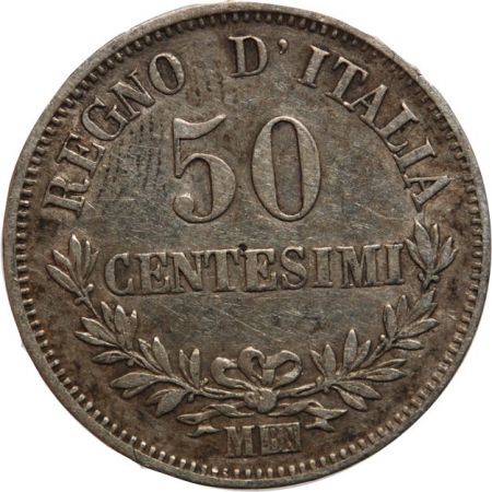 Italie ITALIE  VITTORIO EMANUELE - 50 CENTESIMI 1863 M
