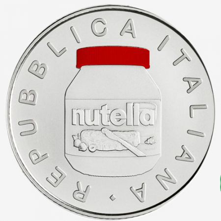 Italie Nutella - version Rouge - 5 Euros Argent Couleur ITALIE 2021 - Excellence italienne