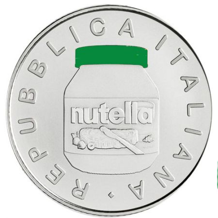 Italie Nutella - version Verte - 5 Euros Argent Couleur ITALIE 2021 - Excellence italienne