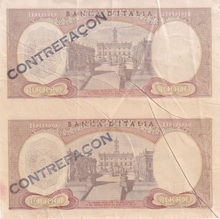 Italie Planche de 2 faux 10000 lire - Michelange - 1962 - P.97x