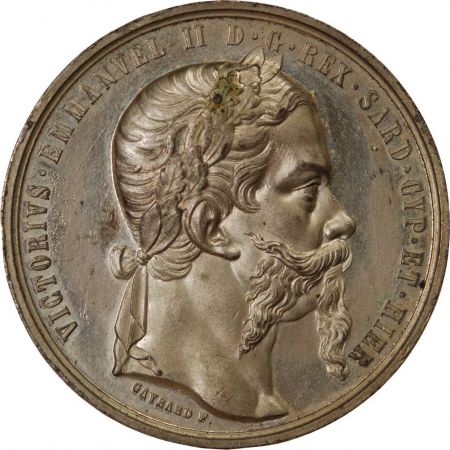 Italie VICTOR-EMMANUEL II - MÉDAILLE ÉTAIN 1859 TURIN - Indépendance italienne