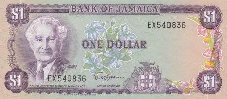 Jamaïque 1 Dollar 1982 - Alexandre Bustamante, fleurs, baie