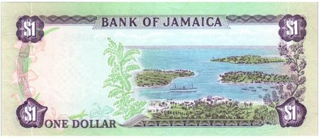 Jamaïque 1 Dollar Alexander Bustamante - Plage et Mer - 1982-1986 Série EX