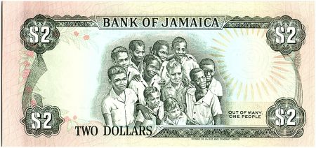 Jamaïque 2 Dollars, Paul Bogle - Groupe d\'enfants -  1987