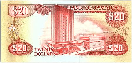 Jamaïque 20 Dollars, Noel Nethersolle - Banque - 1985